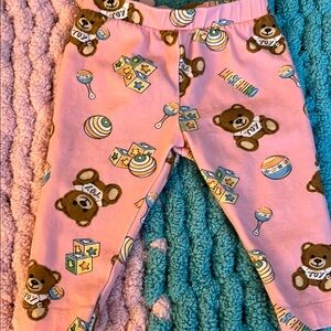 Moschino Pink Kids Pajamas with Teddy Bear Print